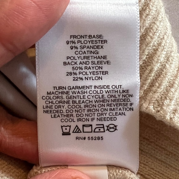 XL NWOT EXPRESS FAUX LEATHER PIECED HIGH SLIT SWEATER Long Sleeve Top Winter
NE - Picture 13 of 14